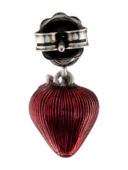 Enamel Interlocking G Strawberry Single Earring