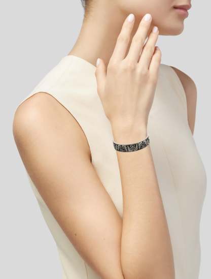 Leaf Motif Double G Cuff