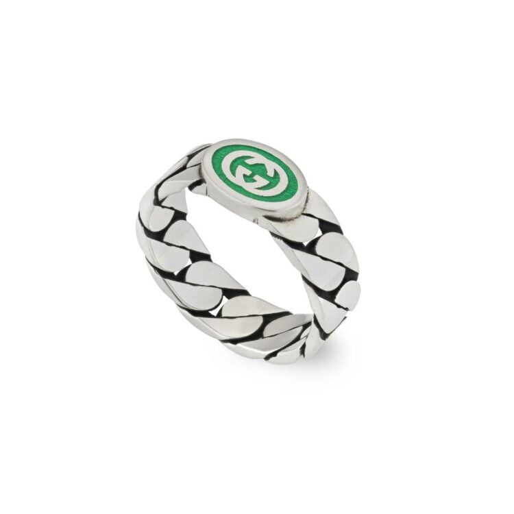 INTERLOCKING G ENAMEL RING