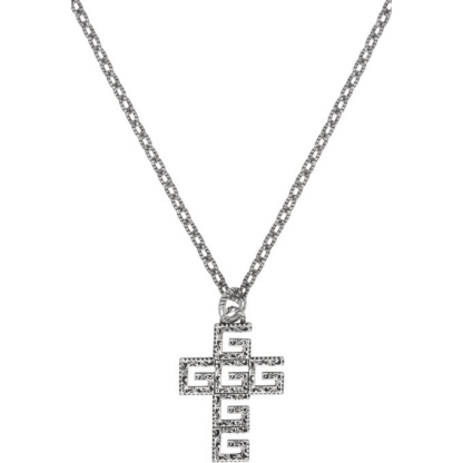 Silver Square G Cross Necklace