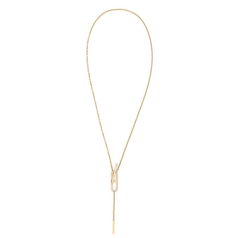 EVER CHAINE D’ANCRE LARIAT NECKLACE GOLD WITH DIAMONDS