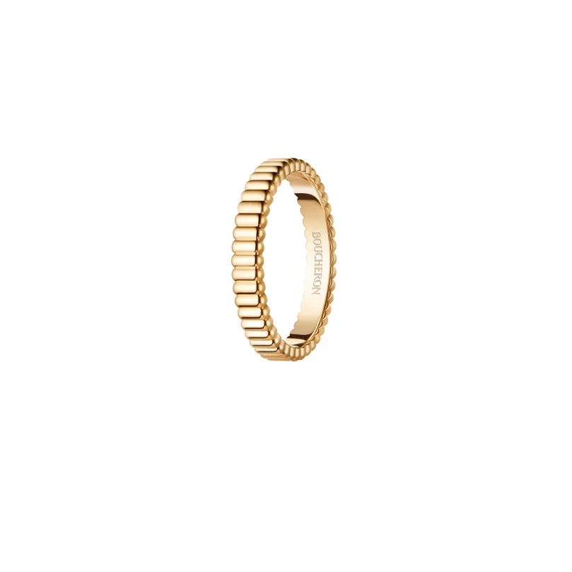 GROSGRAIN YELLOW GOLD WEDDING BAND