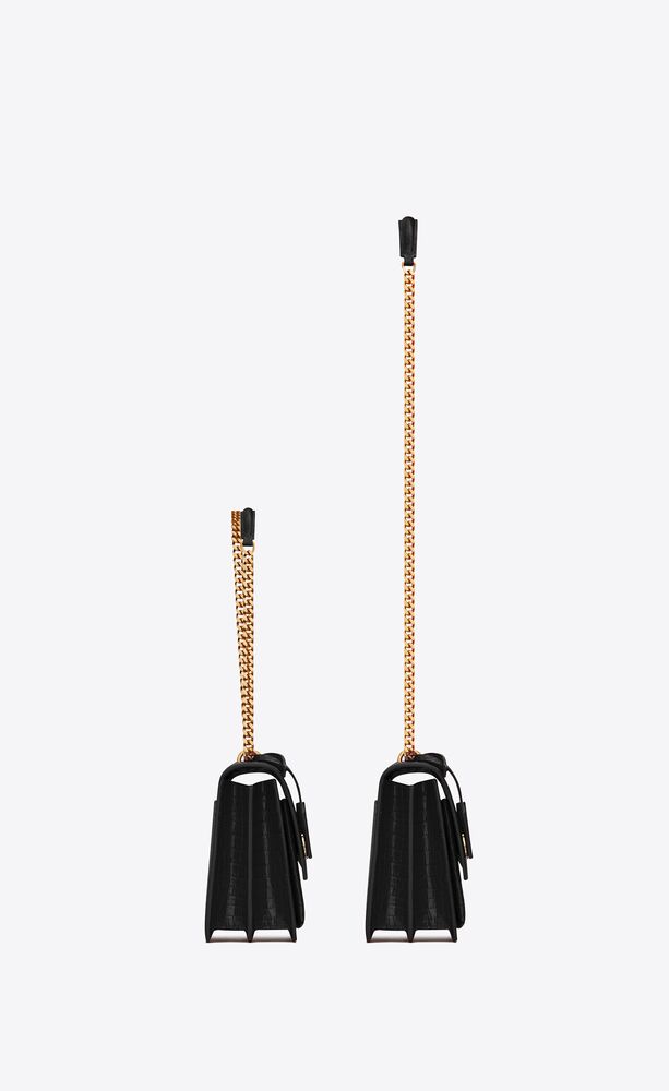 SUNSET MEDIUM IN CROCODILE-EMBOSSED LEATHER