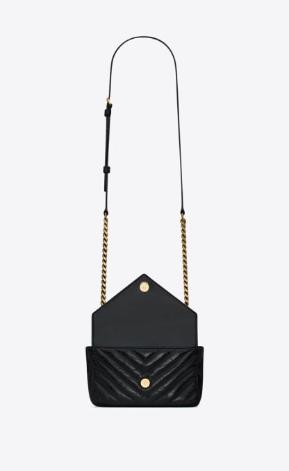 COLLEGE MINI CHAIN BAG IN SHINY CRACKLED LEATHER