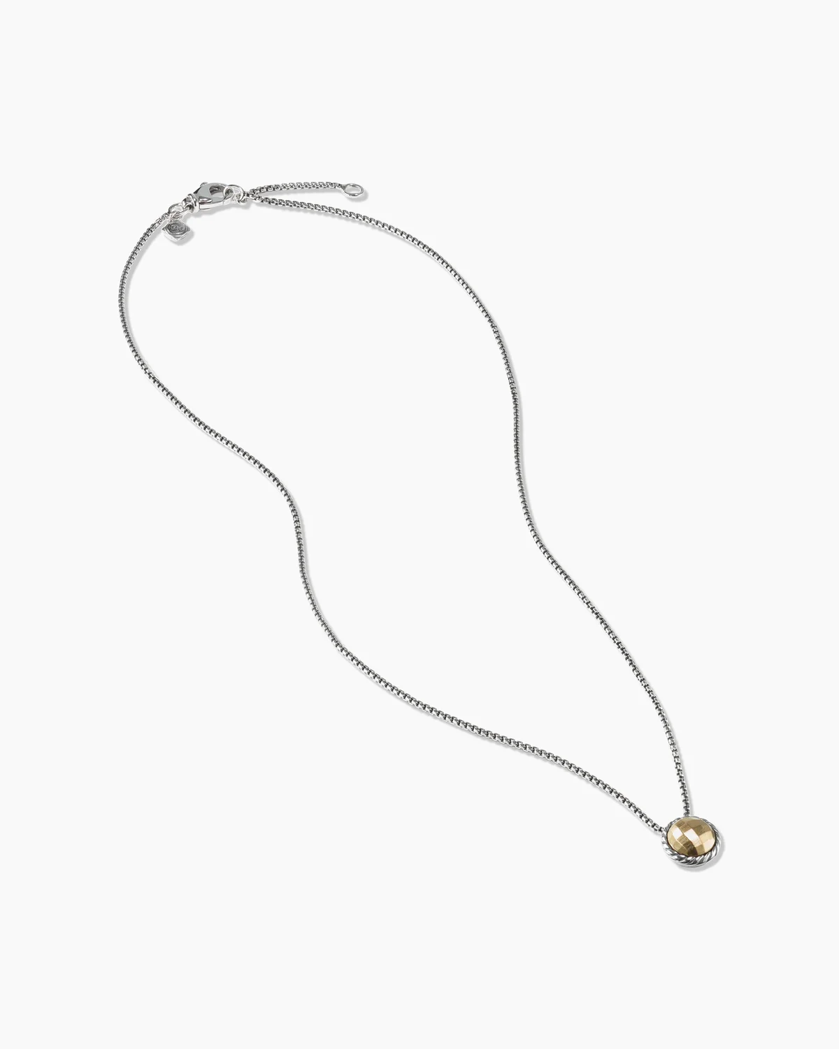 Petite Chatelaine庐 Necklace Sterling Silver with 18K Yellow Gold Dome, 10mm