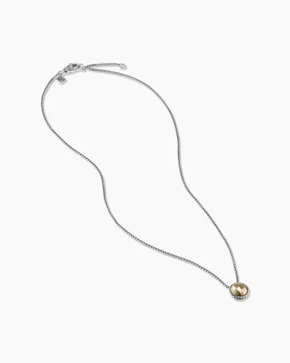Petite Chatelaine庐 Necklace Sterling Silver with 18K Yellow Gold Dome, 10mm