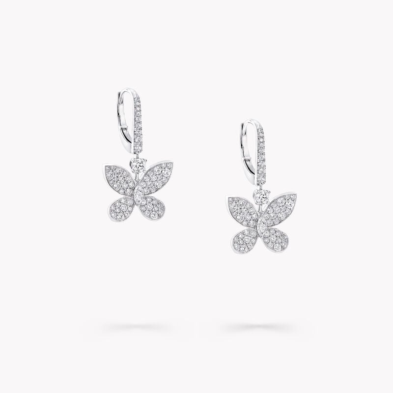 Pavé Butterfly Mini Diamond Drop Earrings