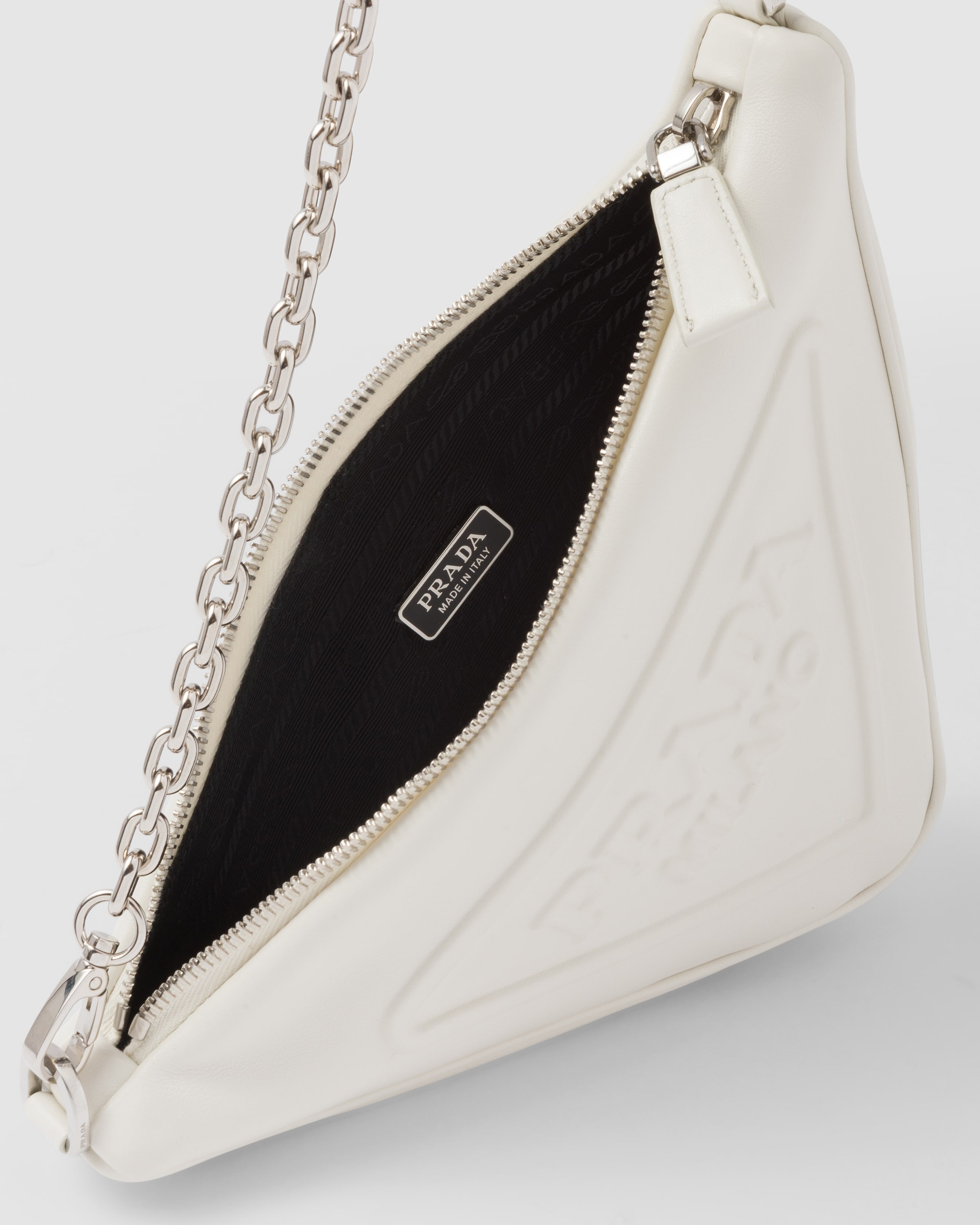 Triangle leather mini-bag