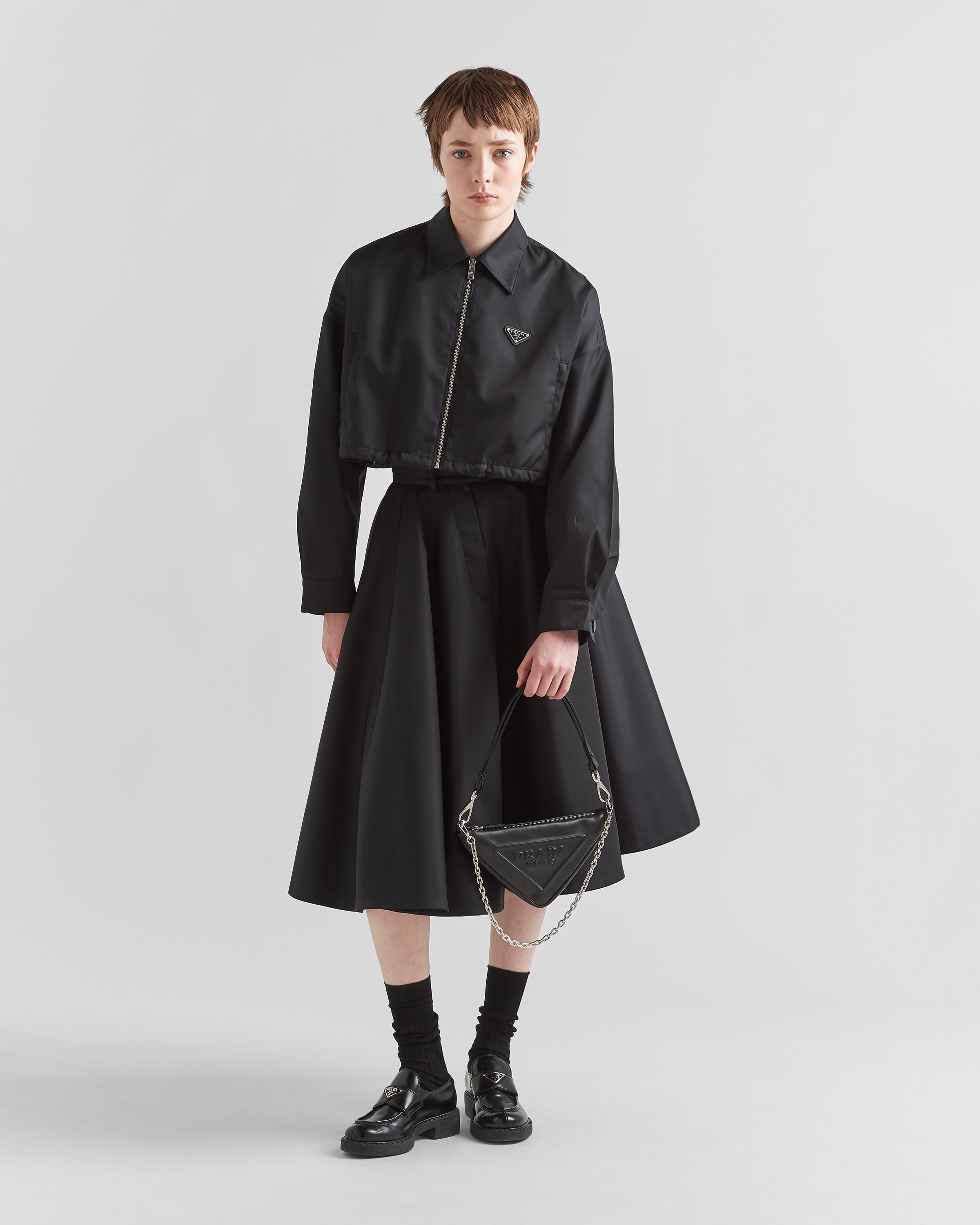 Triangle leather mini-bag