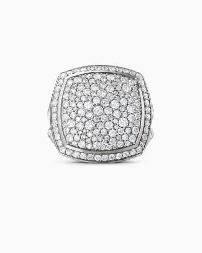 Albion庐 Ring Sterling Silver with Pav茅 Diamonds, 17mm