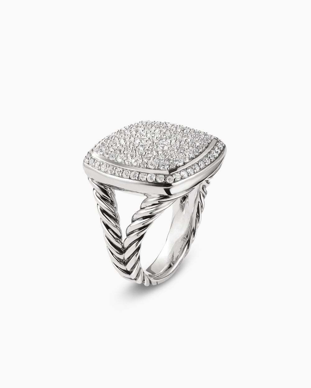 Albion庐 Ring Sterling Silver with Pav茅 Diamonds, 17mm