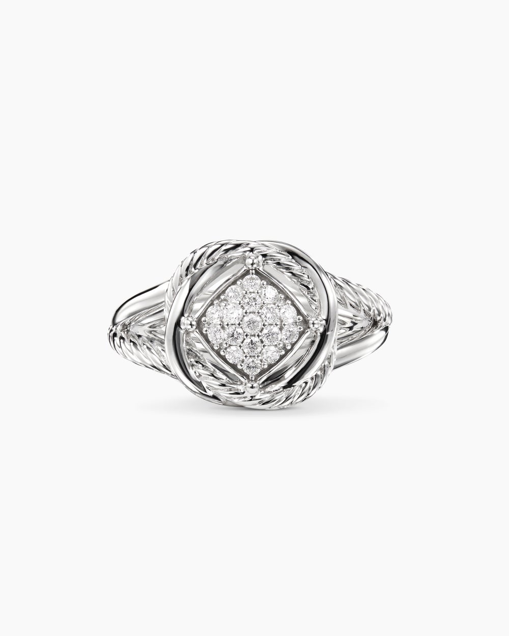Infinity Ring Sterling Silver with Diamonds, 13mm