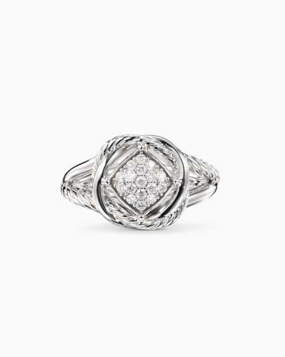 Infinity Ring Sterling Silver with Diamonds, 13mm