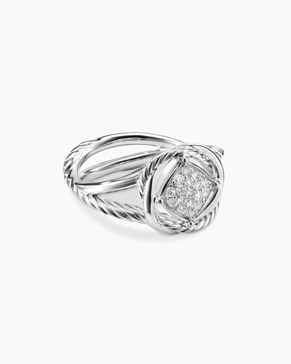 Infinity Ring Sterling Silver with Diamonds, 13mm