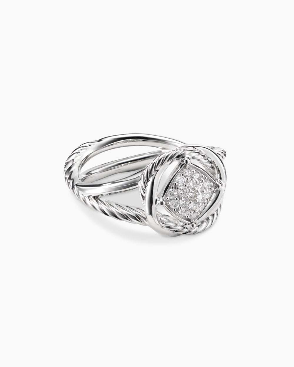 Infinity Ring Sterling Silver with Diamonds, 13mm