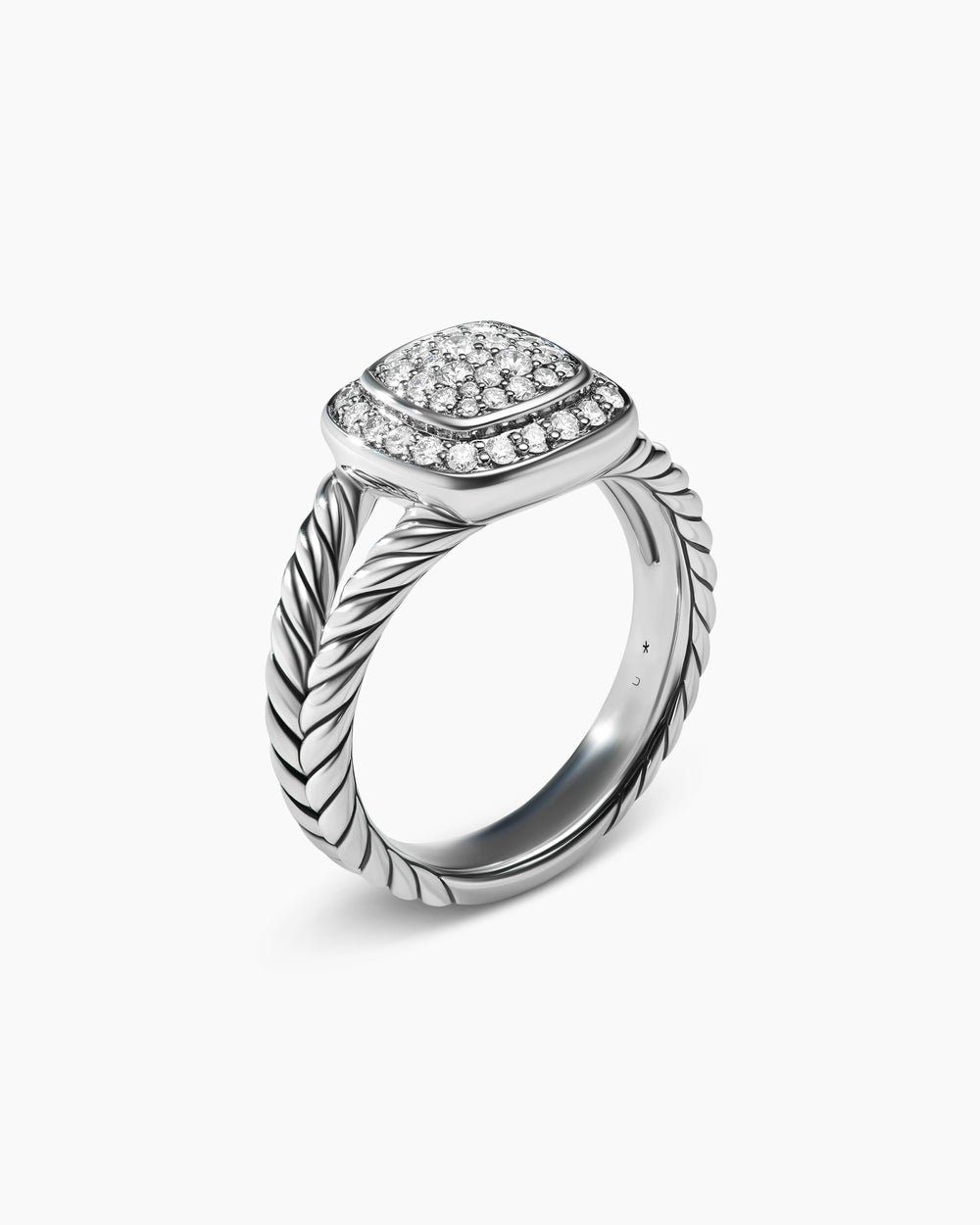 Petite Albion庐 Ring Sterling Silver with Pav茅 Diamonds, 7mm