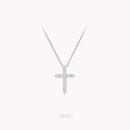 Round Diamond Cross Small Pendant