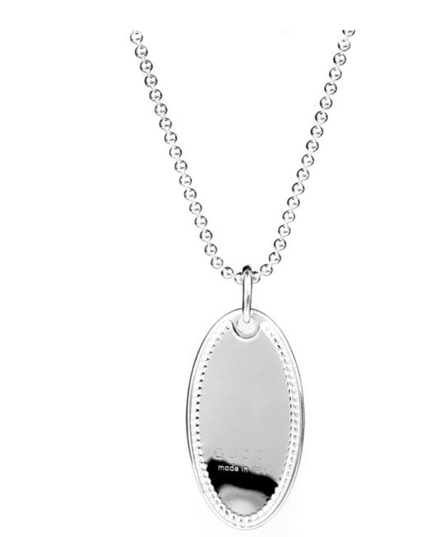 Sterling Silver Oval Charm Necklace