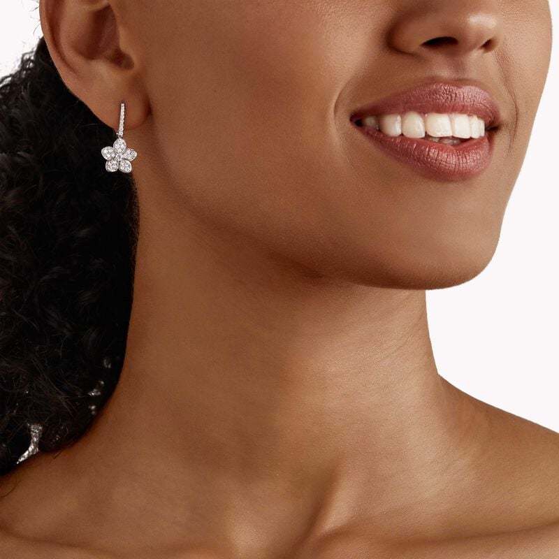 Wild Flower Pavé Diamond Earrings
