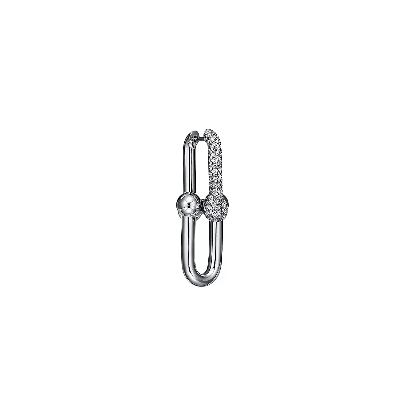 HardWear Link Earrings in White Gold with Pave Diamonds