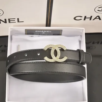 4 Colors fashion double C half rhinestone belt