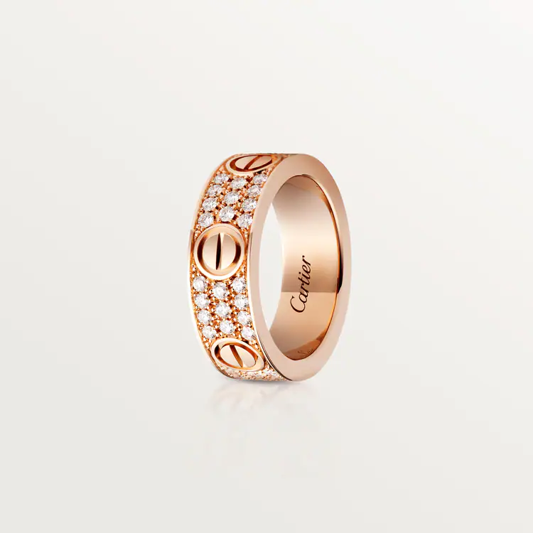 LOVE RING, DIAMOND-PAVED