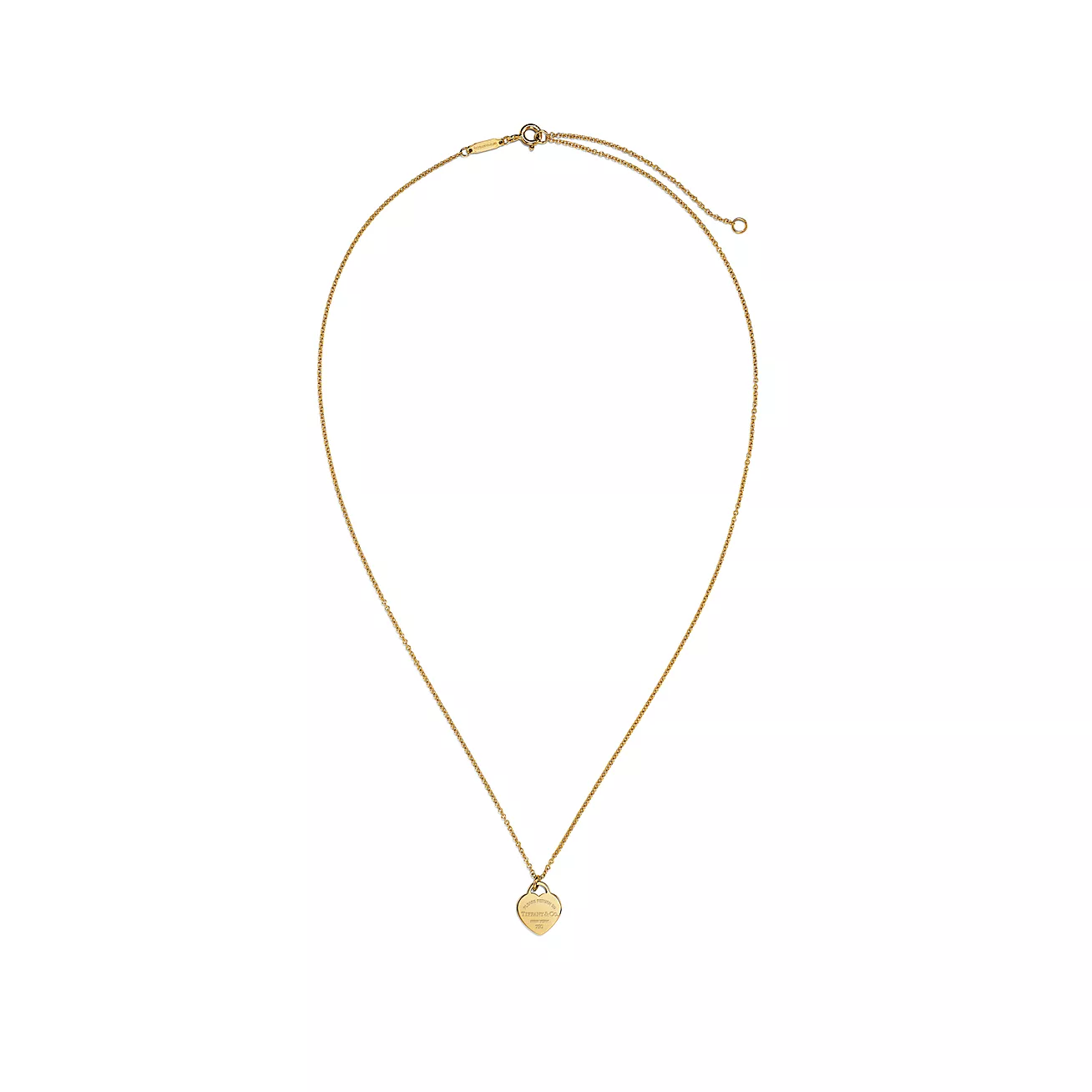 Return to 庐 Mini Heart Tag Pendant in Yellow Gold