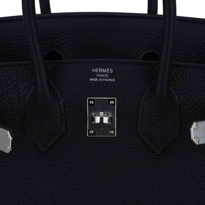 Birkin 25 Bag Black Togo Leather with Palladium Hardware