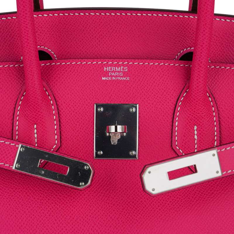 Birkin 30 Bag Rose Tyrien Candy Epsom Limited Edition Palladium
