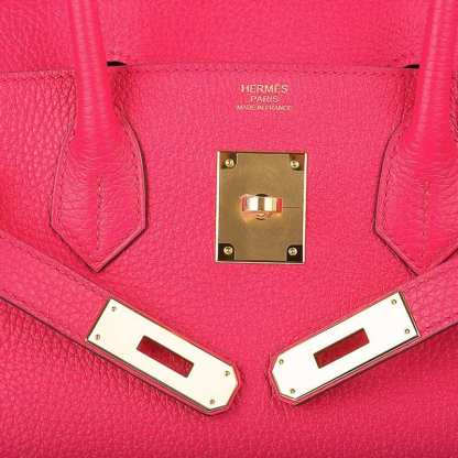 Birkin 30 Bag Rose Extreme Clemence Leather with Gold Hardware