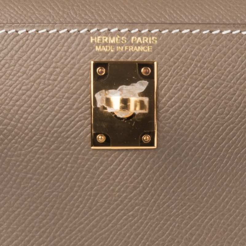 Kelly 20 Mini Sellier Bag Etoupe Limited Edition Epsom Gold Hardware