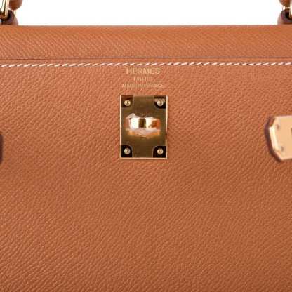 Kelly 25 Sellier Bag Gold Epsom Leather with Gold Hardware