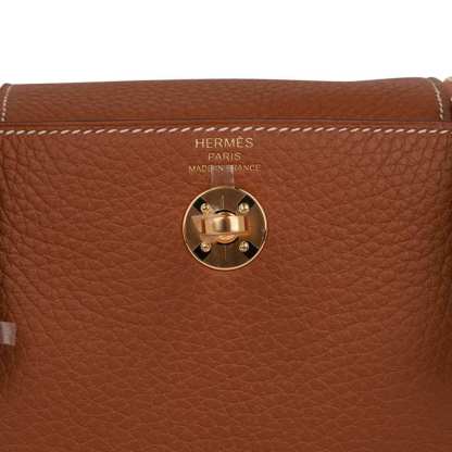 Mini Lindy 20 Bag Gold Clemence Leather with Gold Hardware