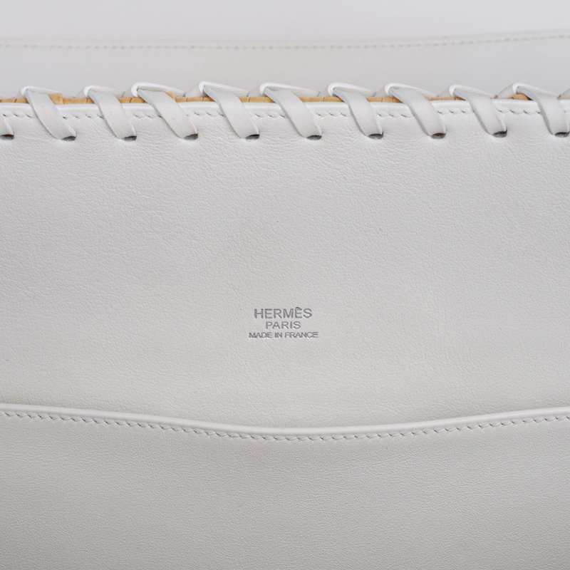 Kelly 35 Picnic Bag White Swift Leather / Osier (Wicker) Limited Edition
