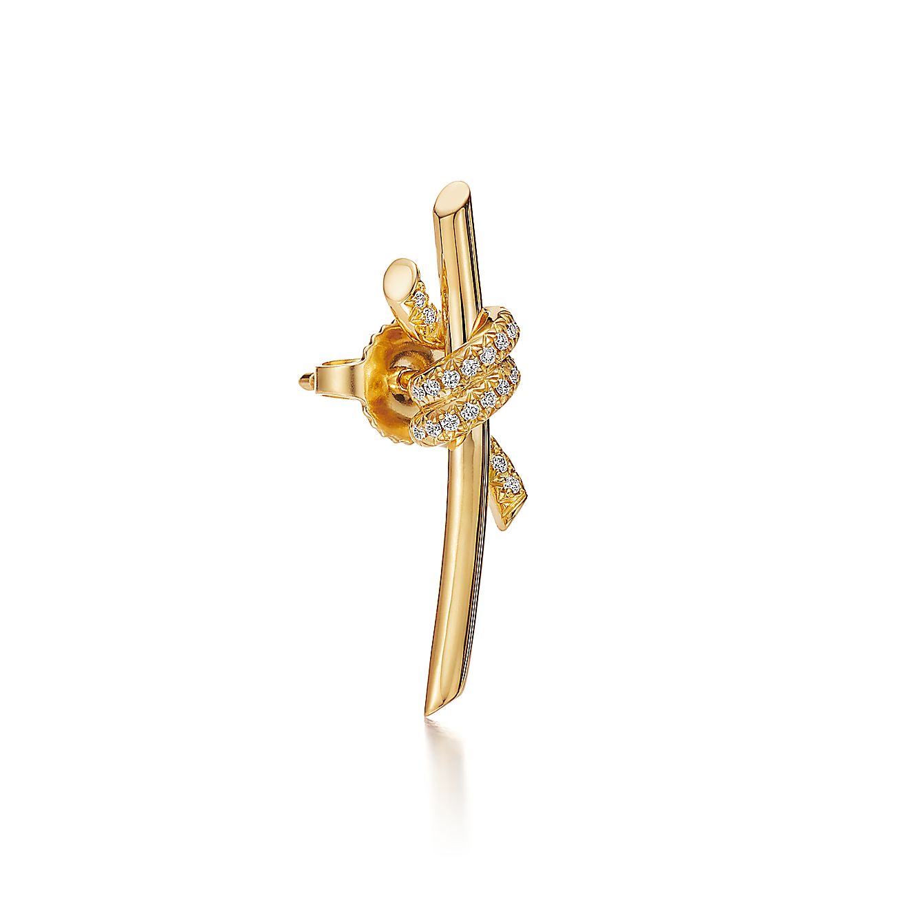 Knot Earrings in Yellow Gold with Diamonds