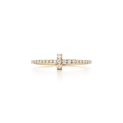 T Diamond Wire Band Ring in 18k Gold