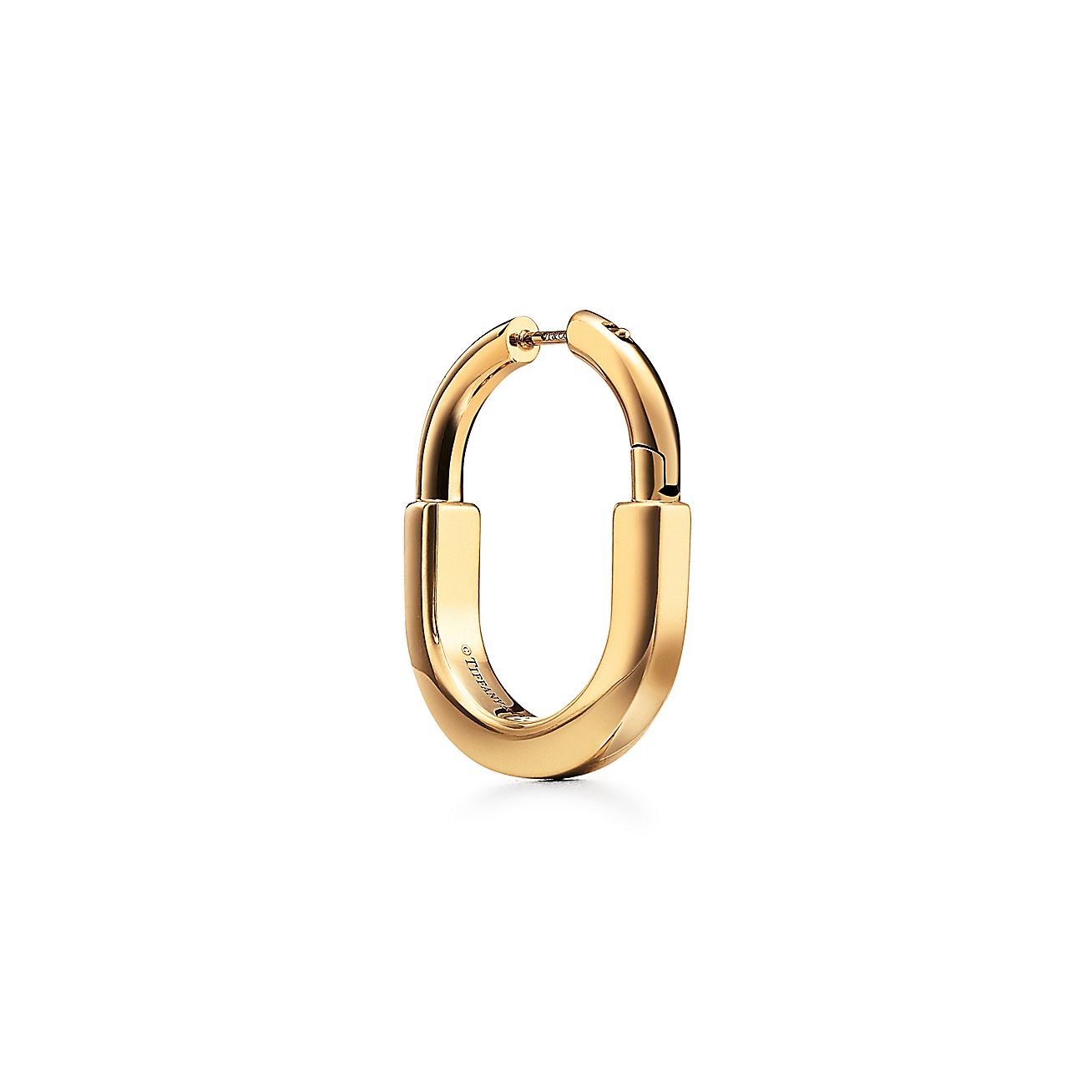 Lock Earrings in Yellow Gold, Medium
