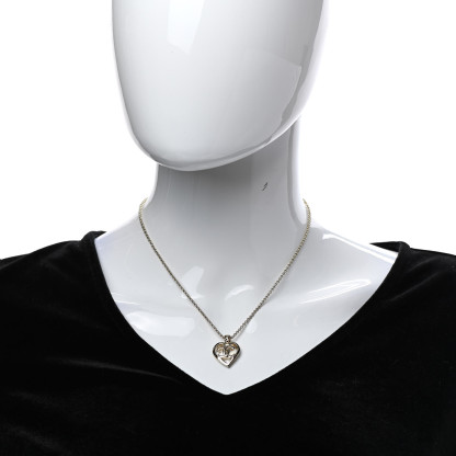 Double C Heart Chain Pendant Necklace Gold