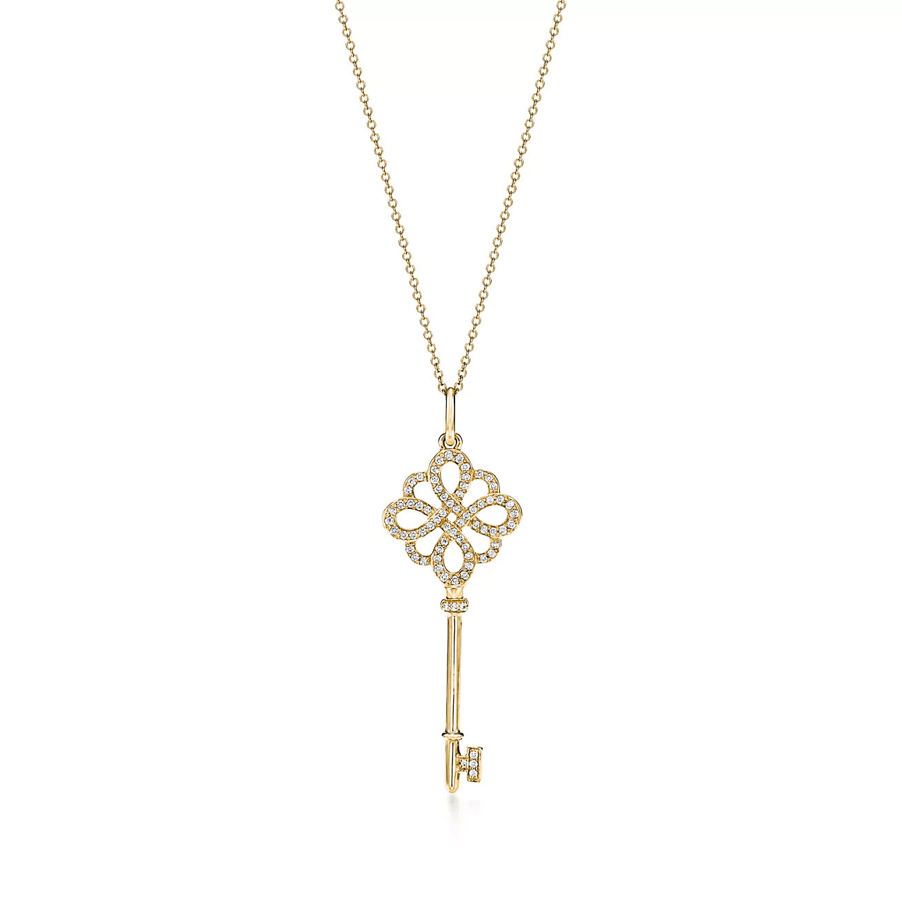 Keys knot key in 18k yellow gold with diamonds