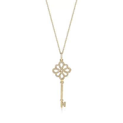 Keys knot key in 18k yellow gold with diamonds