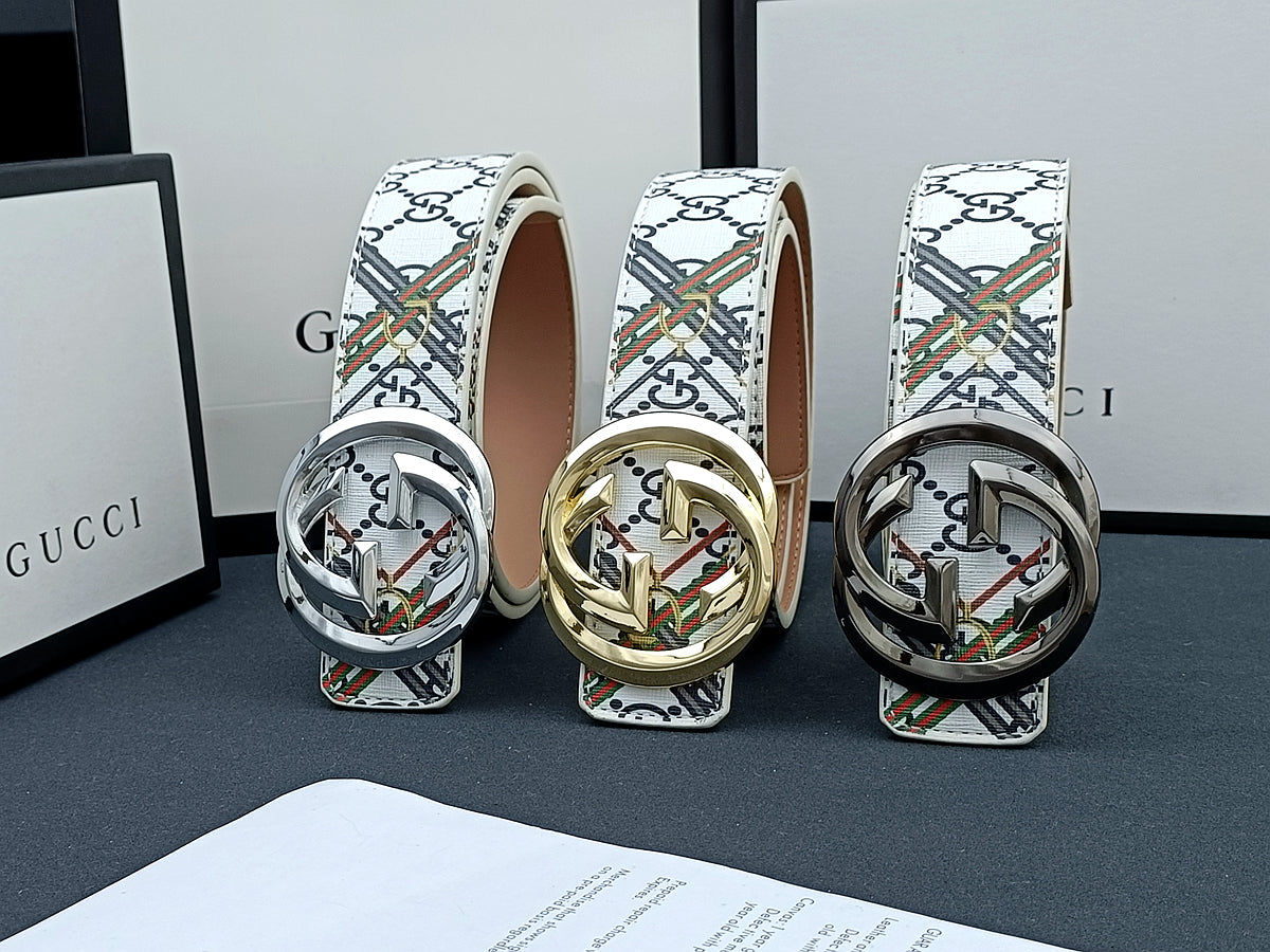 3 Colors luxury striped calico belt