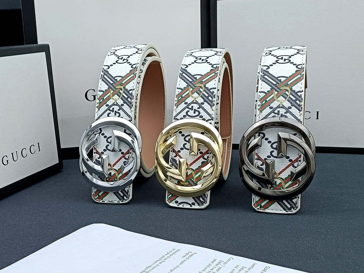 3 Colors luxury striped calico belt