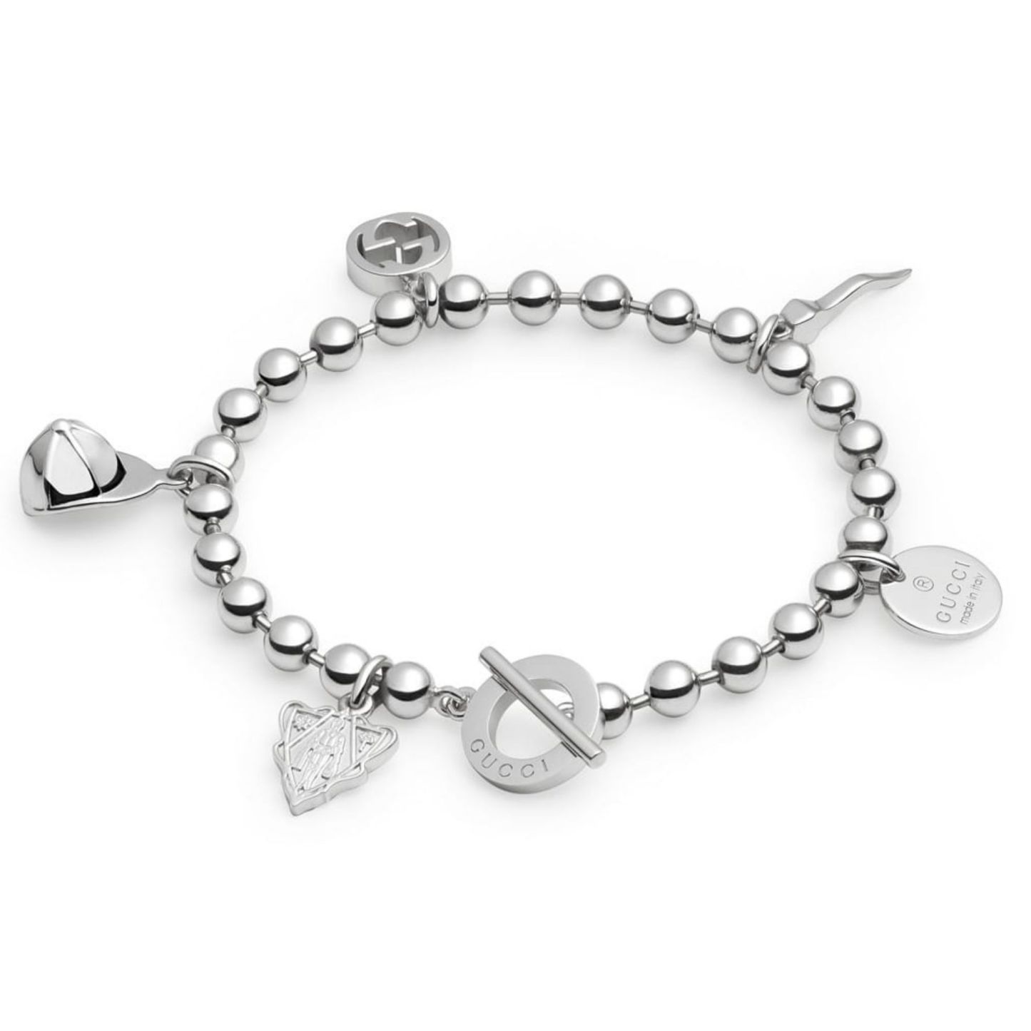 BRACELET WITH GthtG PENDANTS SILVER INTERLOCKING