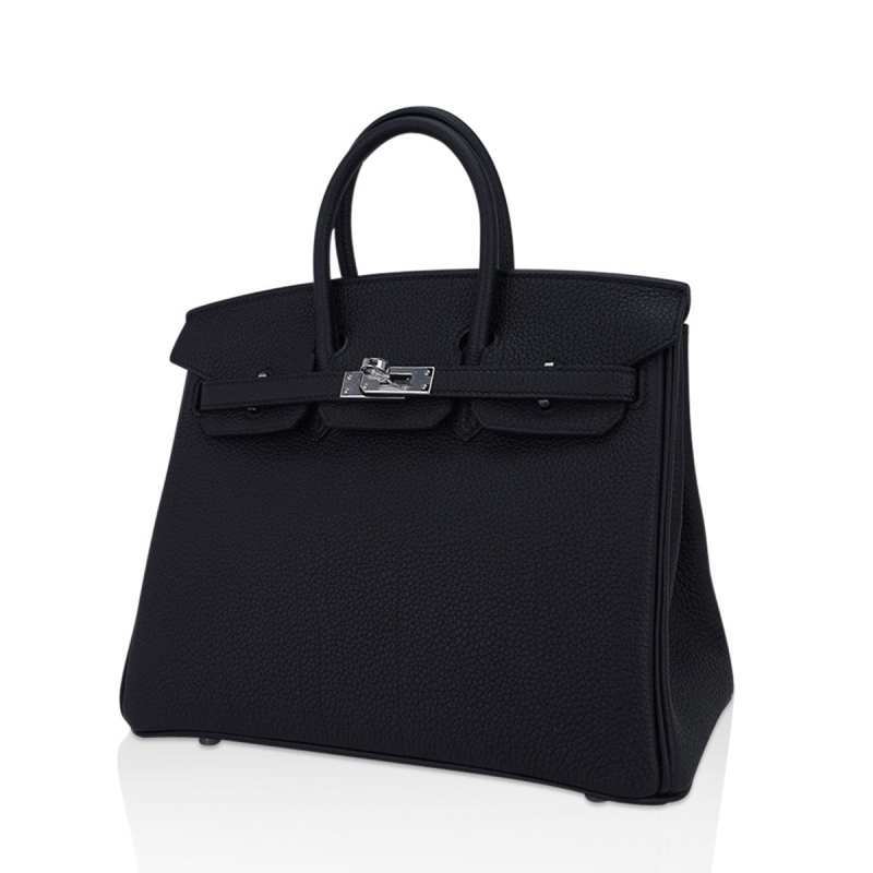 Birkin 25 Bag Black Togo Leather with Palladium Hardware