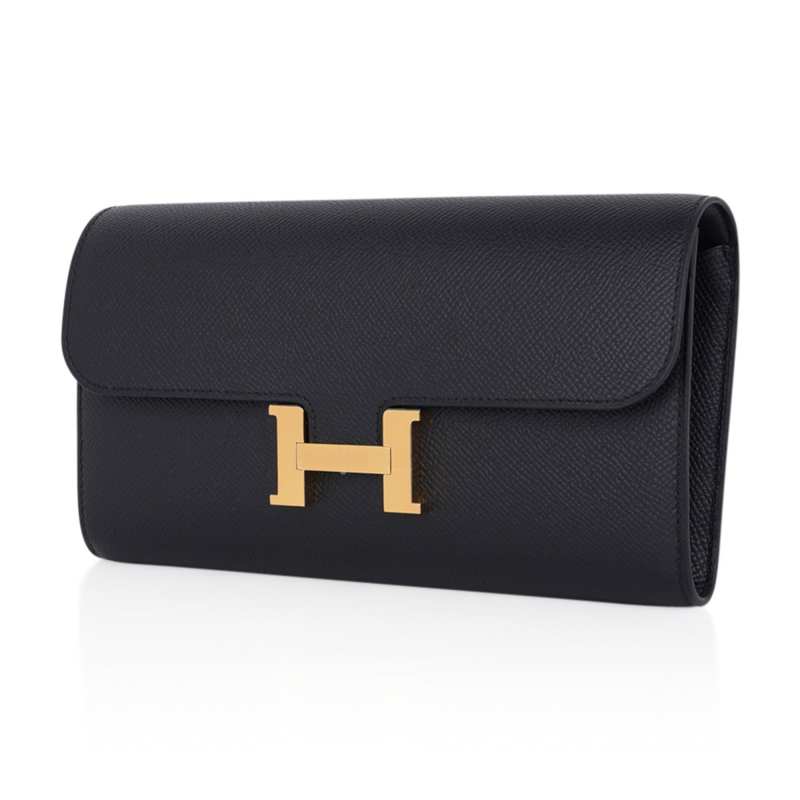 Constance Long To Go Wallet Black Epsom Gold Hardware
