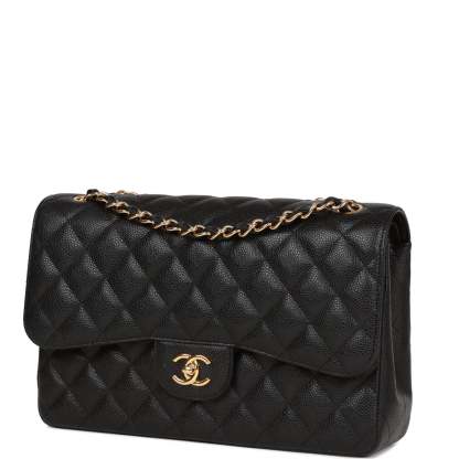 Jumbo Classic Double Flap Bag Black Caviar Gold Hardware