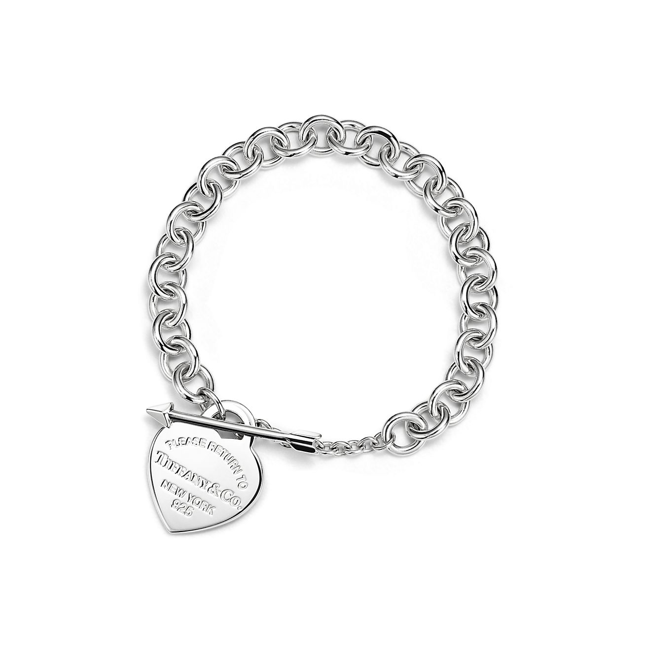 Return to 庐 Lovestruck Heart Tag Bracelet in Silver, Medium