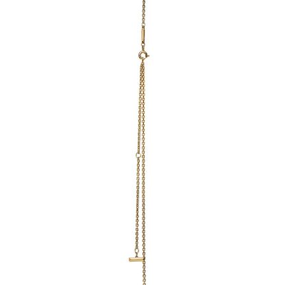 T T1 Circle Pendant in 18k Yellow Gold with Diamonds, Large
