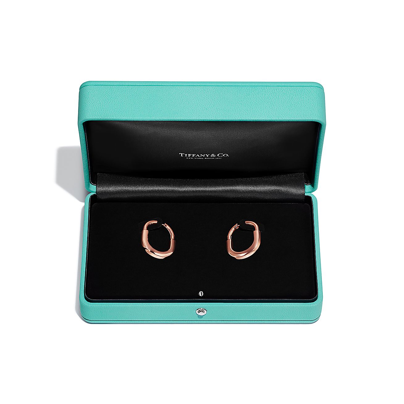 Lock Earrings in Rose Gold, Medium