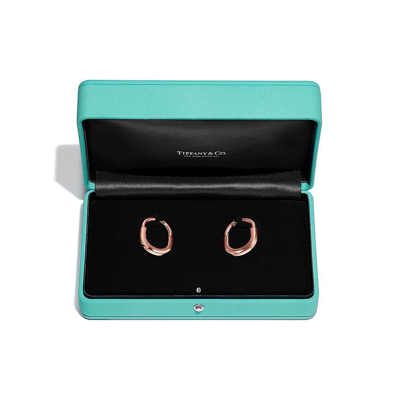 Lock Earrings in Rose Gold, Medium